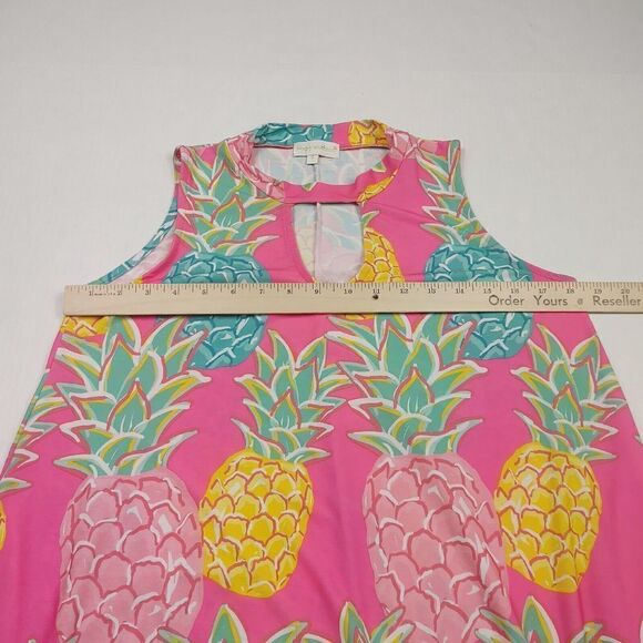 Simply Southern Stretchy Sleeveless Dress Pineapple Print Summer Pullover Small - Picture 6 of 10